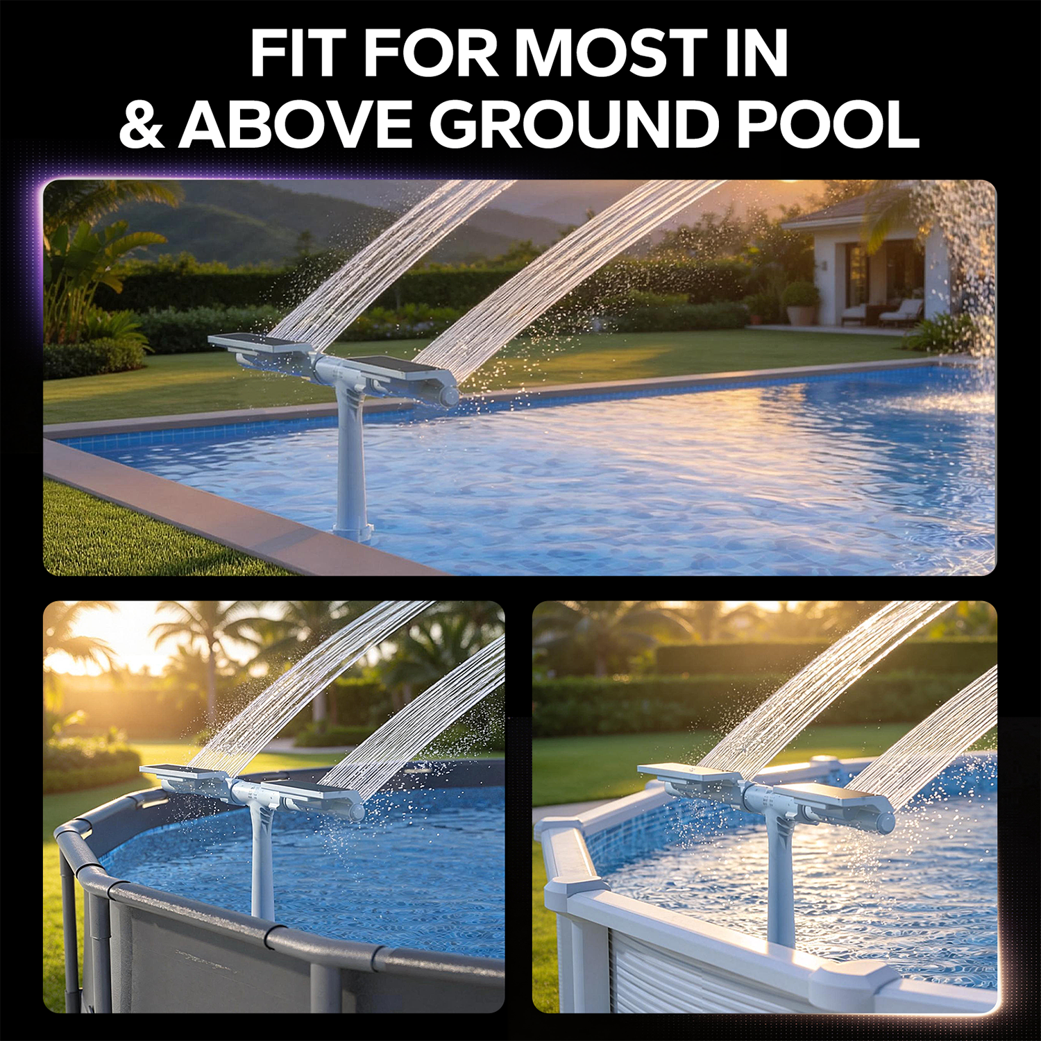 2026 Upgraded Solar Pool Fountain Light