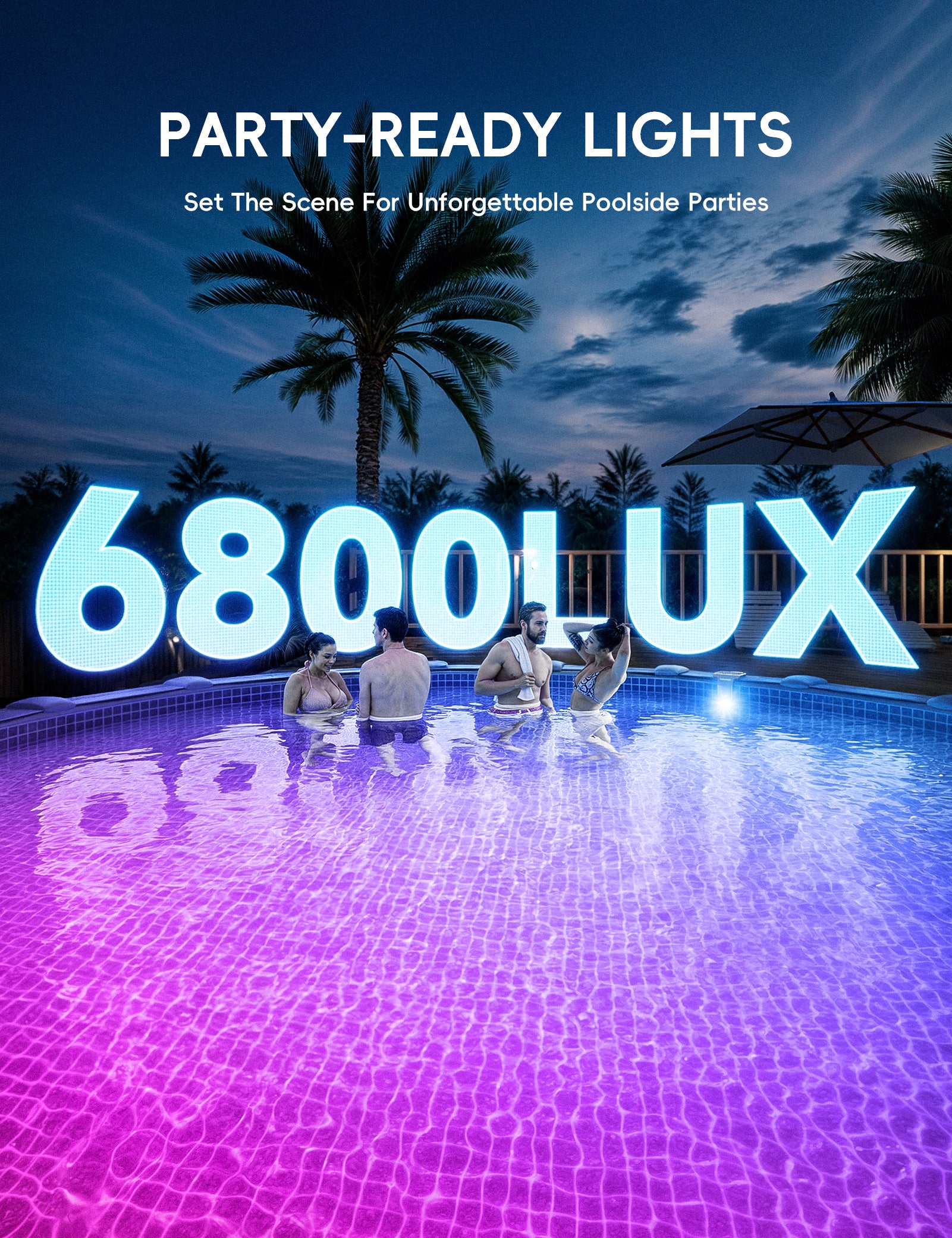 Poolside Solar Light For Steel Wall Above ground Pool
