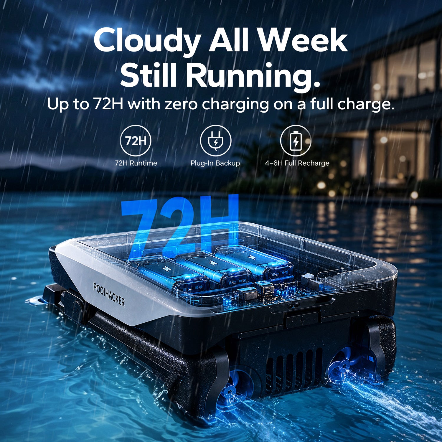 POOLHACKER Solar Pool Skimmer Robot