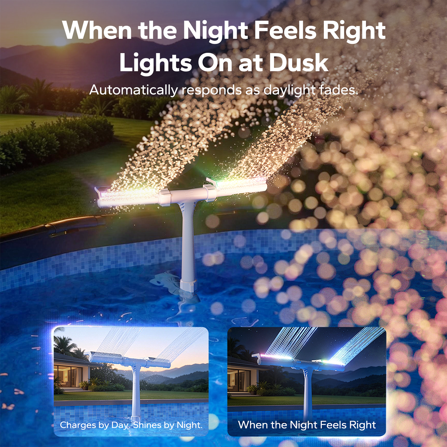 2026 Upgraded Solar Pool Fountain Light