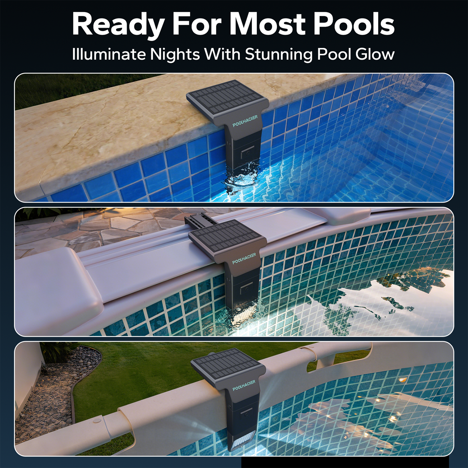 Solar Pool Lights for Inground & Above Ground Pool