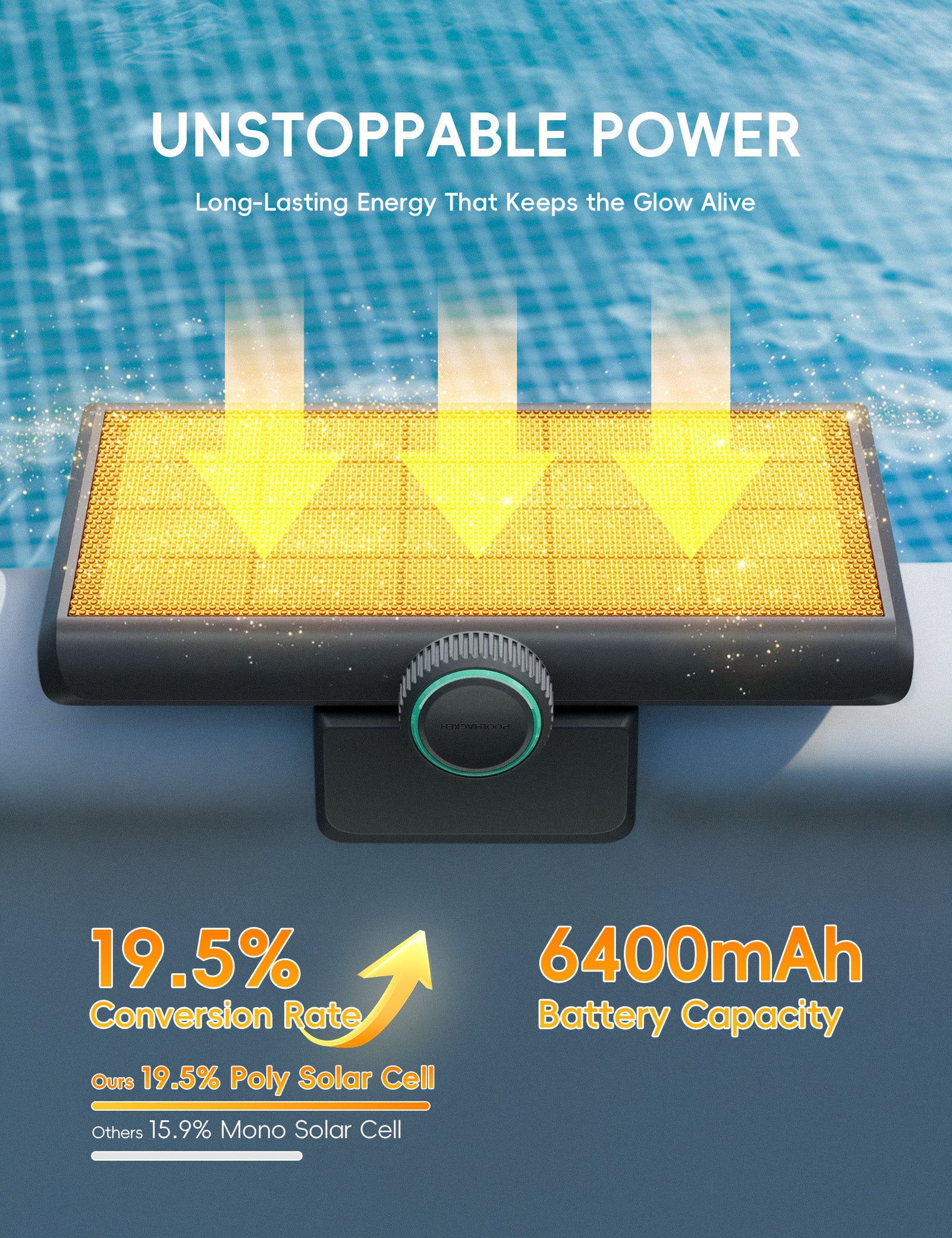 Poolside Solar Light For above ground Metal Frame Pool