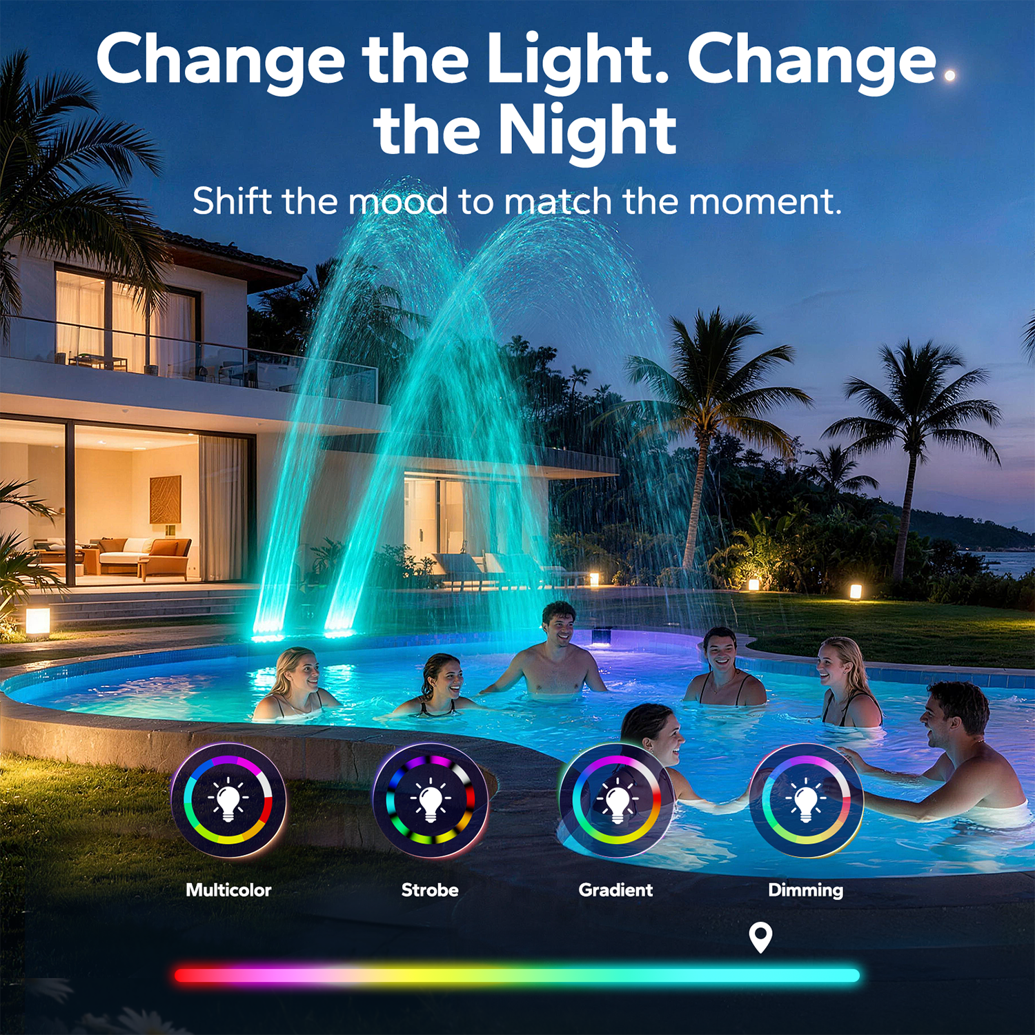 2026 Upgraded Solar Pool Fountain Light