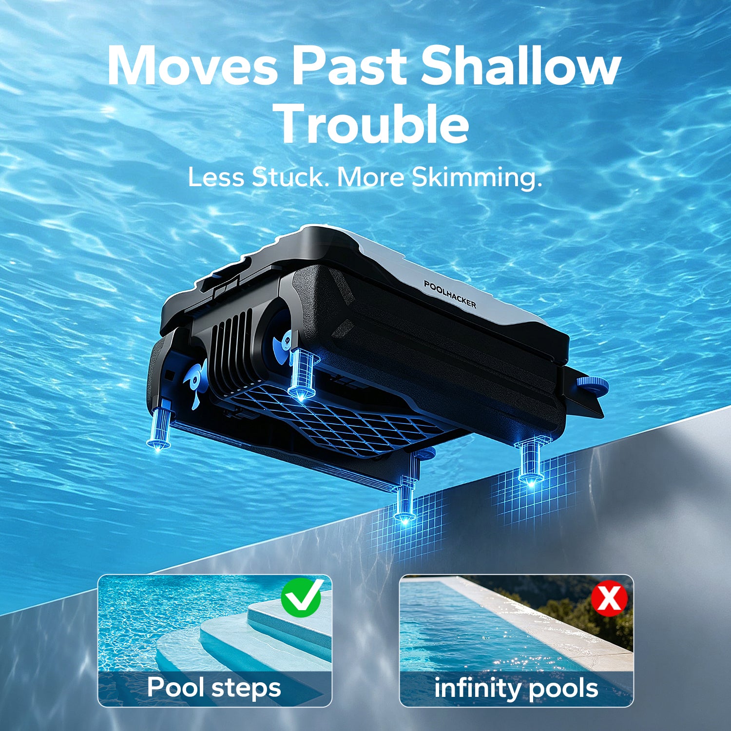 POOLHACKER Solar Pool Skimmer Robot