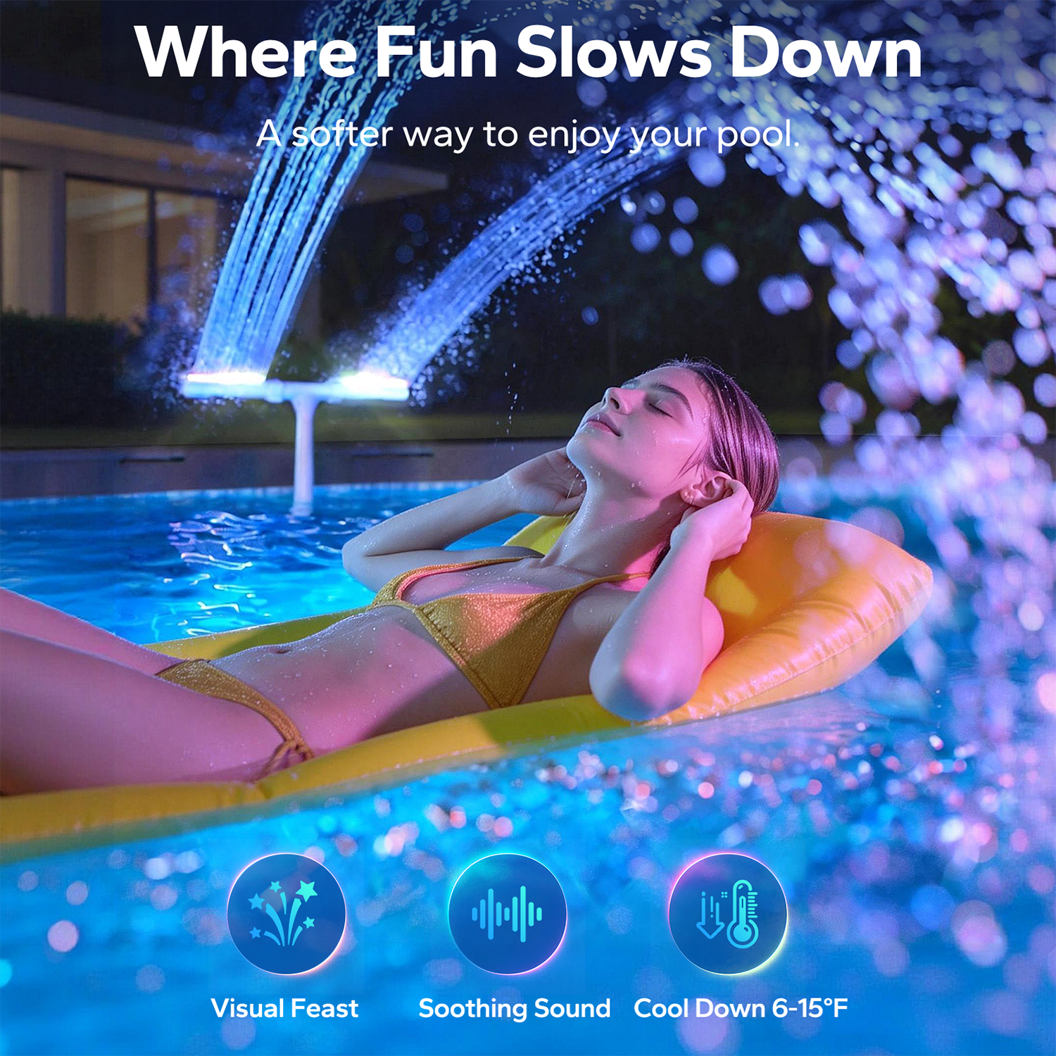 2026 Upgraded Solar Pool Fountain Light