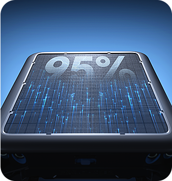 95% solar coverage