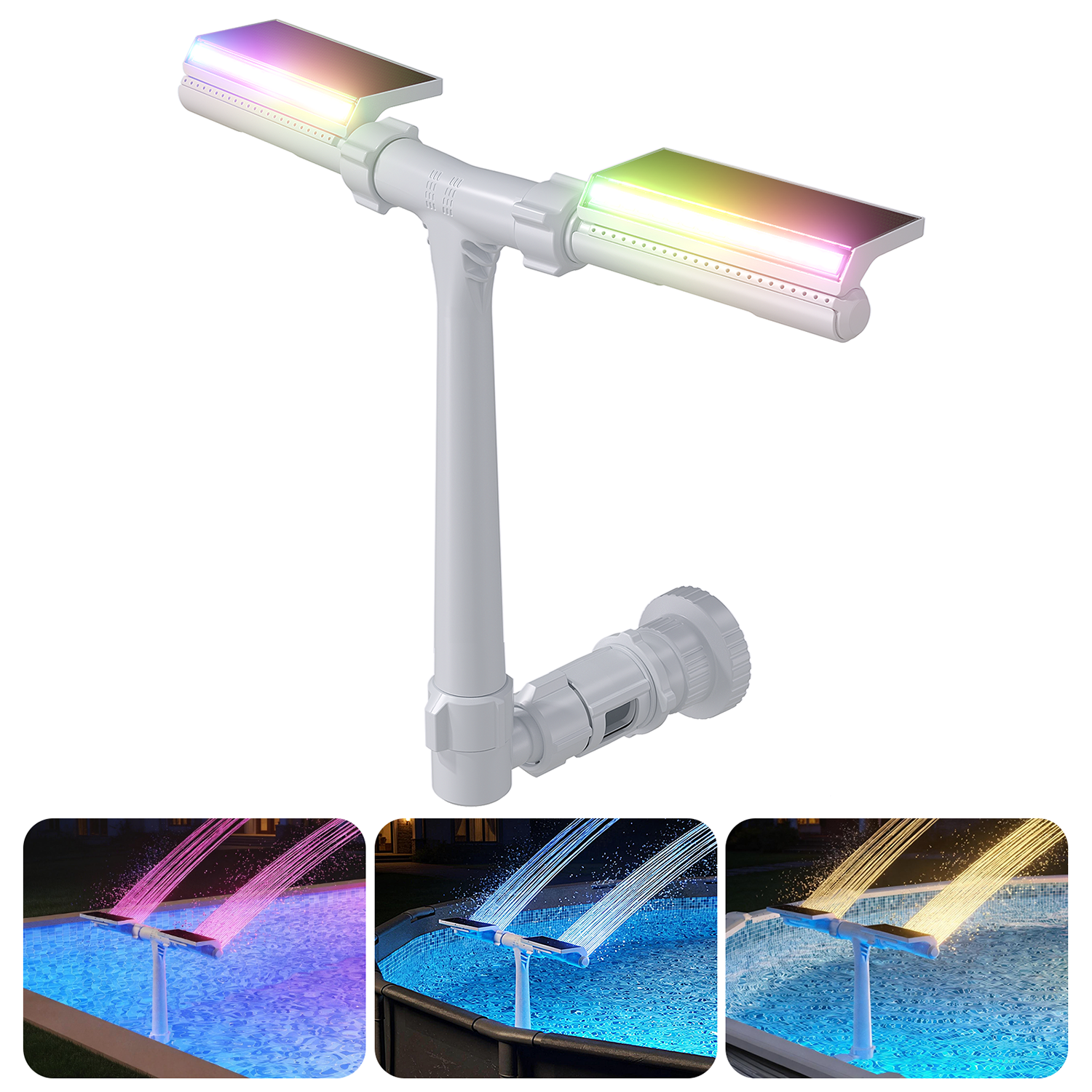 2026 Upgraded Solar Pool Fountain Light