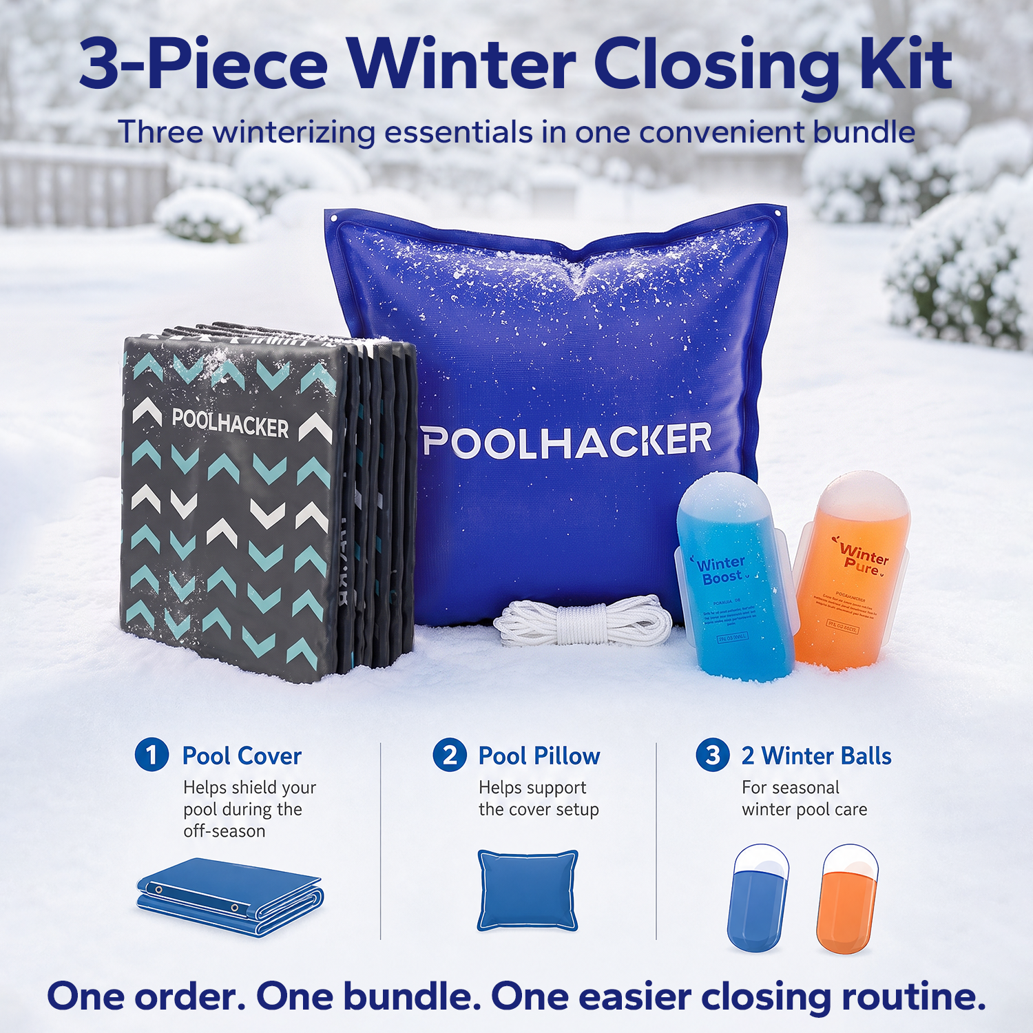 POOLHACKER 3 Piece Winter Pool Closing Kit for Above Ground Pools
