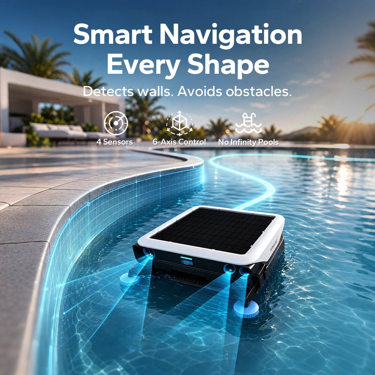 POOLHACKER Solar Pool Skimmer Robot