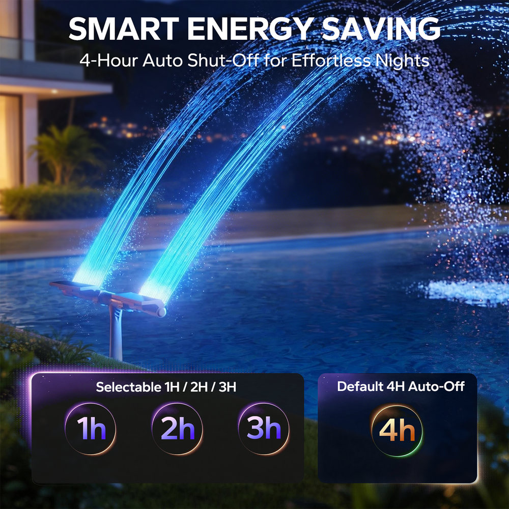Poolhacker Solar POOLHACKER Solar Pool Fountain Light for Above & Inground Pools
