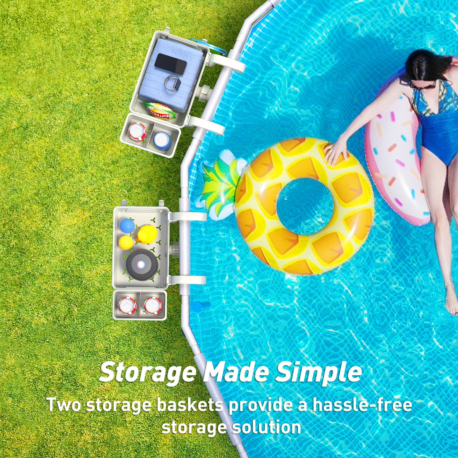 Poolside Storage Basket - for above ground pool
