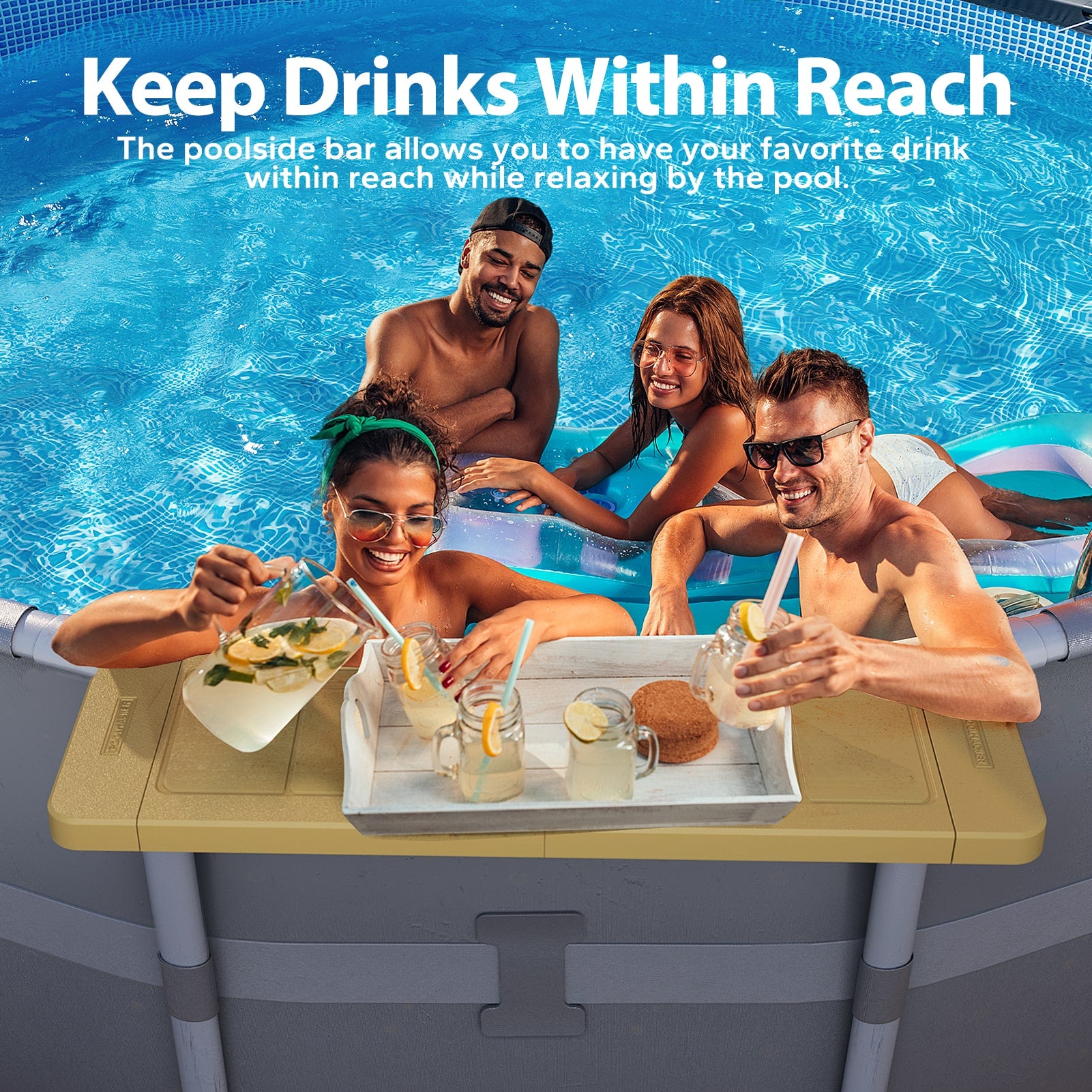 Poolside Bar -For Metal Frame Above-ground Pool [Round]