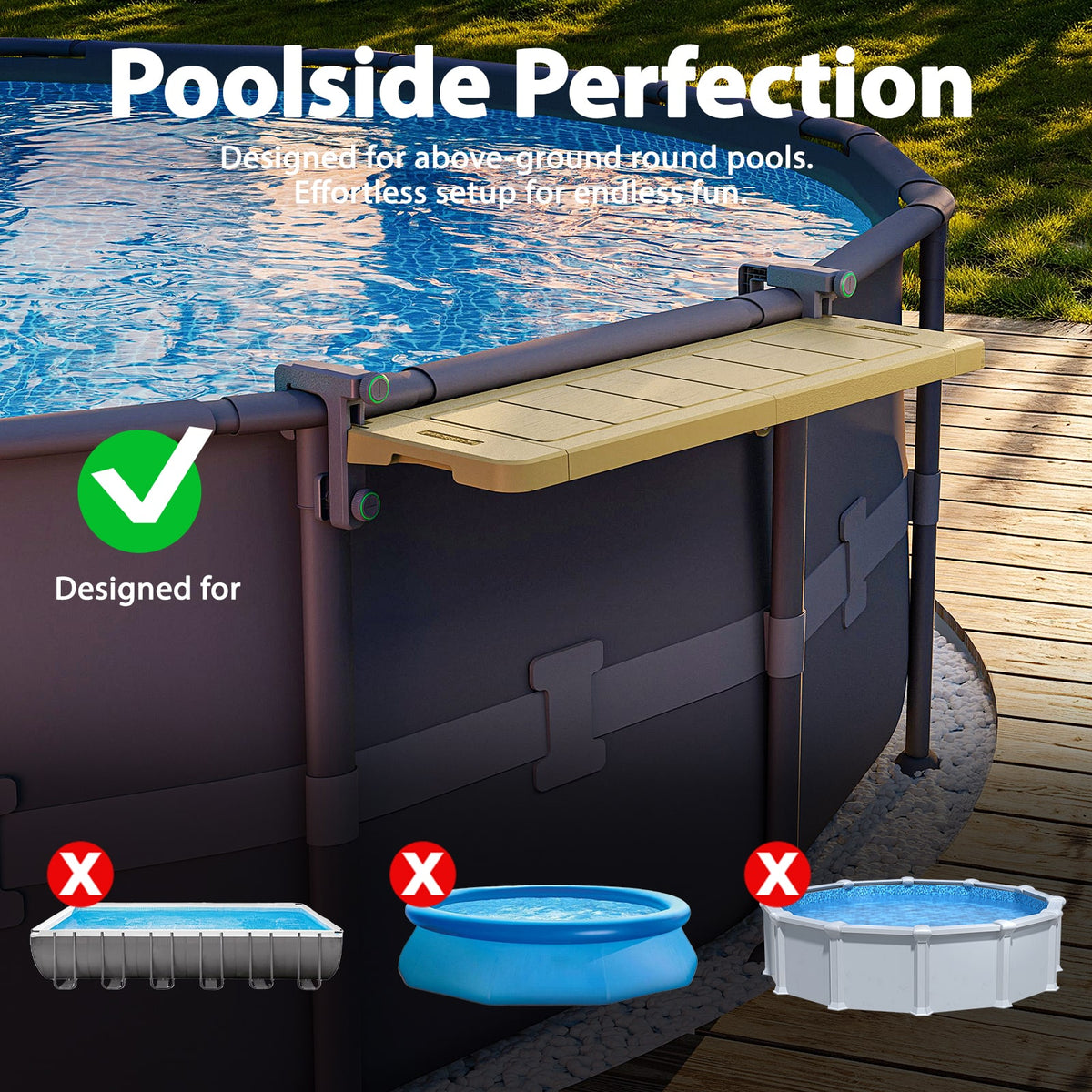Poolside Bar -For Metal Frame Above-ground Pool [Round]